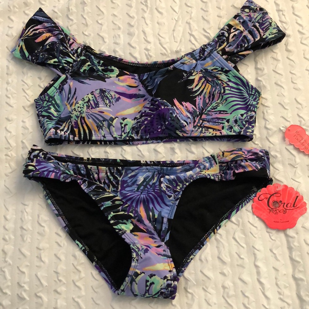 Coral tropics bikini set